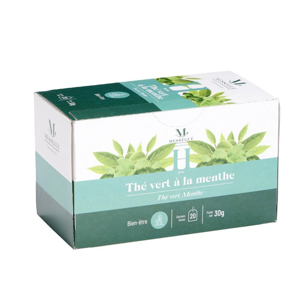 Infusion bien-être thé vert à la menthe Mességué x20 sachets 30gr