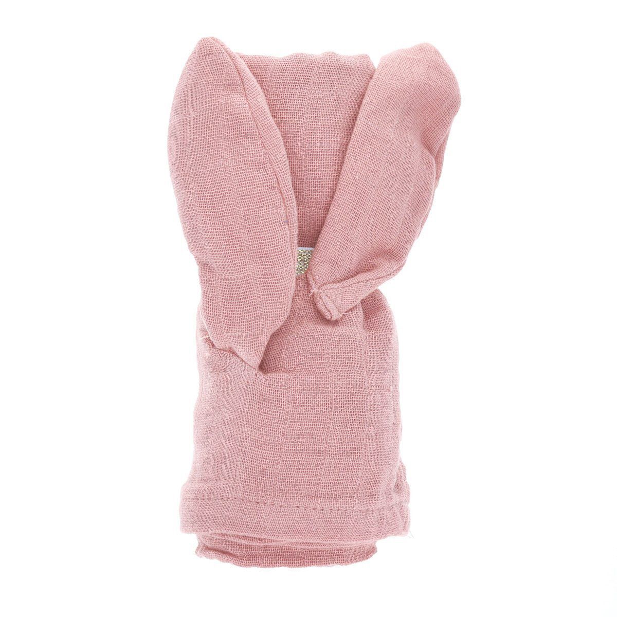 Petit lange lapin rose pâle 70X70 Amande
