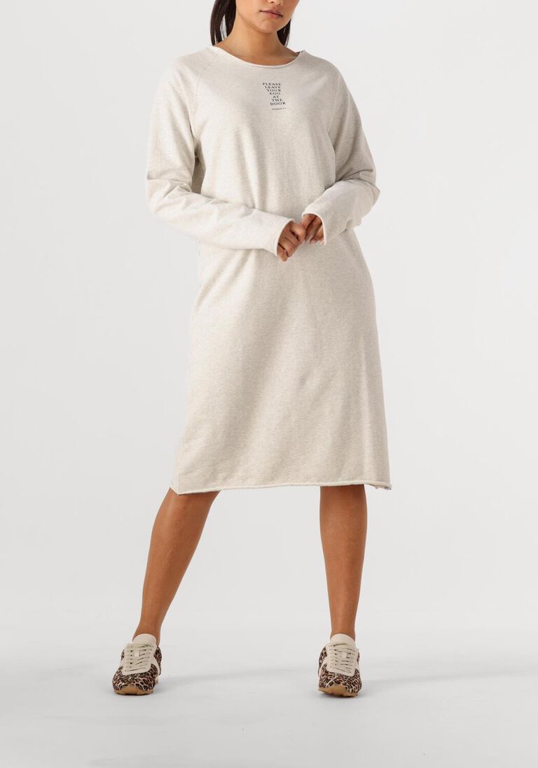 lichtgrijze penn & ink midi jurk dress print