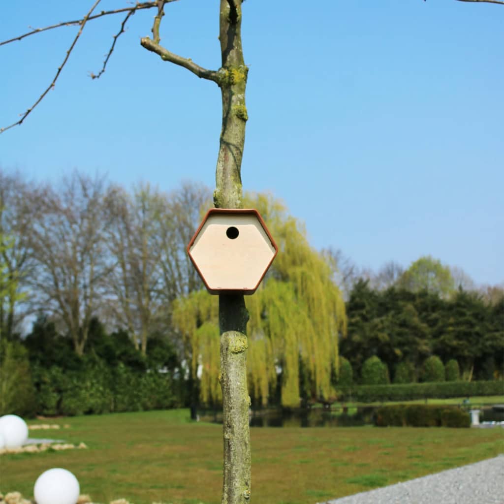 Maison à oiseaux hive 1 19x23x20 cm trou rond marron
