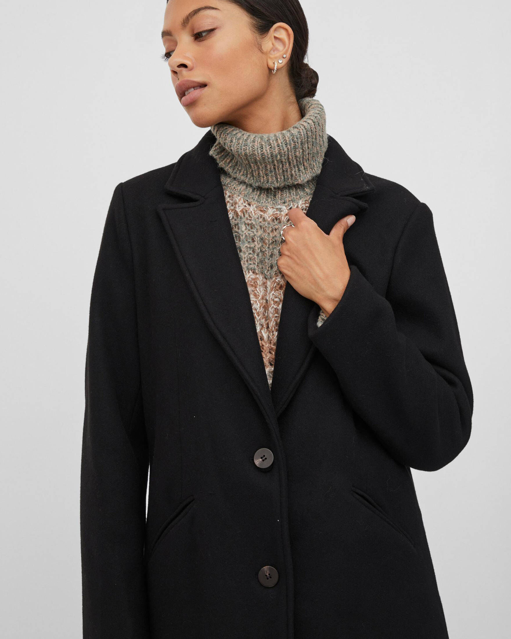 Vila| Damen Mantel mit Wolle VIVALJI