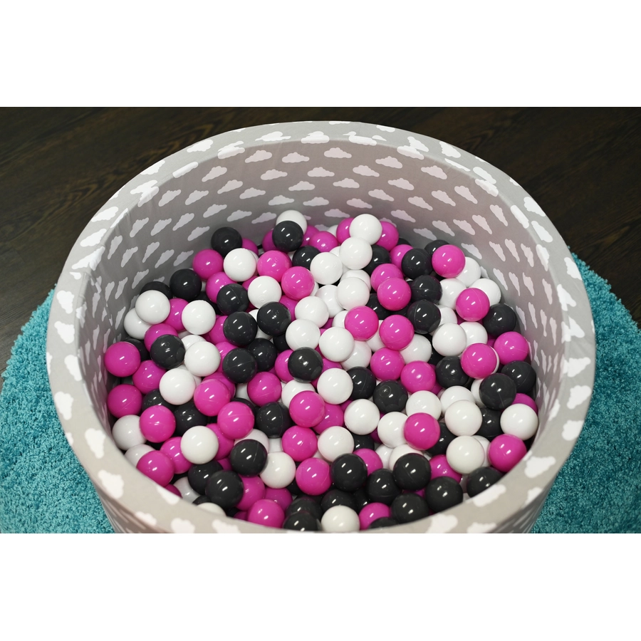 knorr toys® Bällebad soft - Grey white clouds - 300 balls cremegreyrose grau