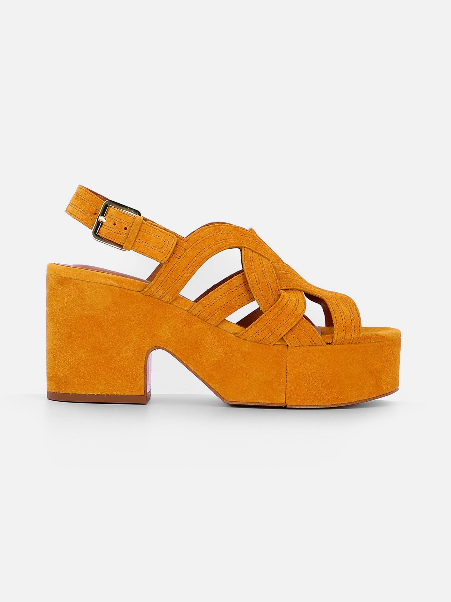 SANDALS - CHOU sandals, mango suede goatskin