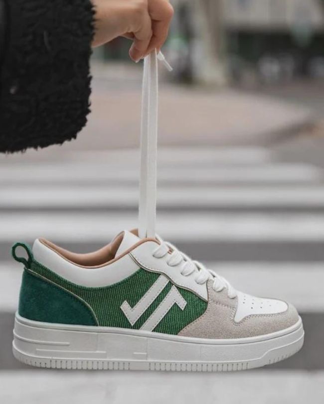 Basket femme verte à lacets - CL68 GREEN
