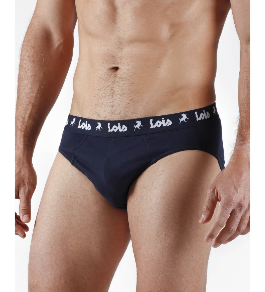 Pacote com 2 cuecas Lois azul-marinho e bordô