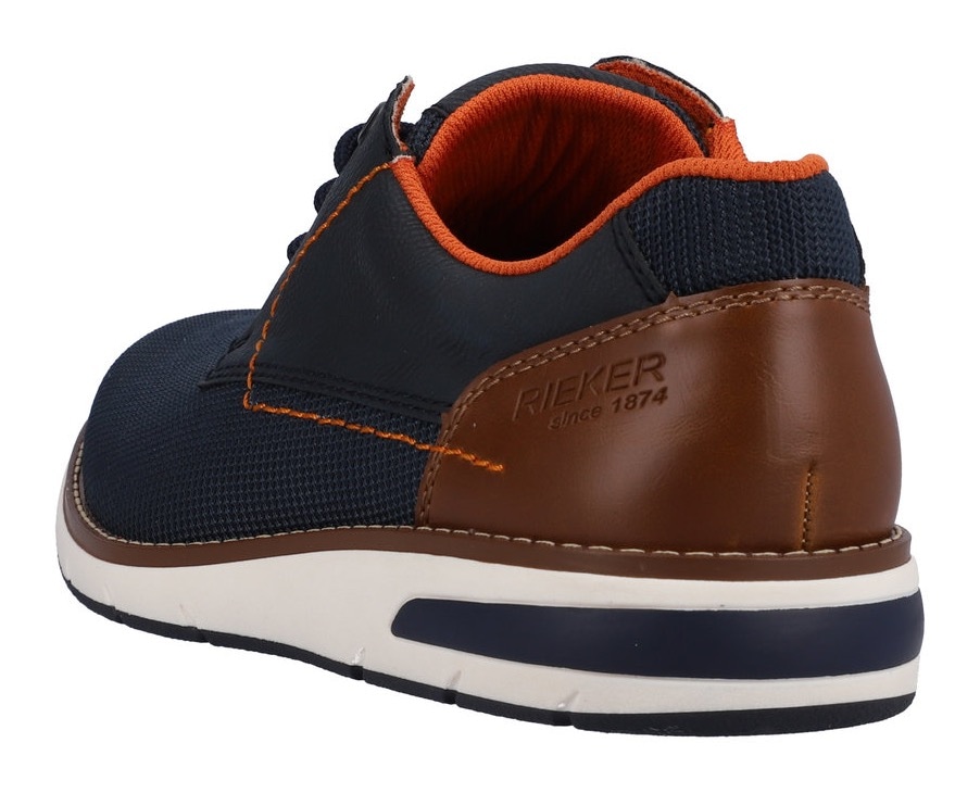 Rieker Sneaker  mit kontrastfarbener Ziernaht, Freizeitschuh, Halbschuh, Schnürschuh