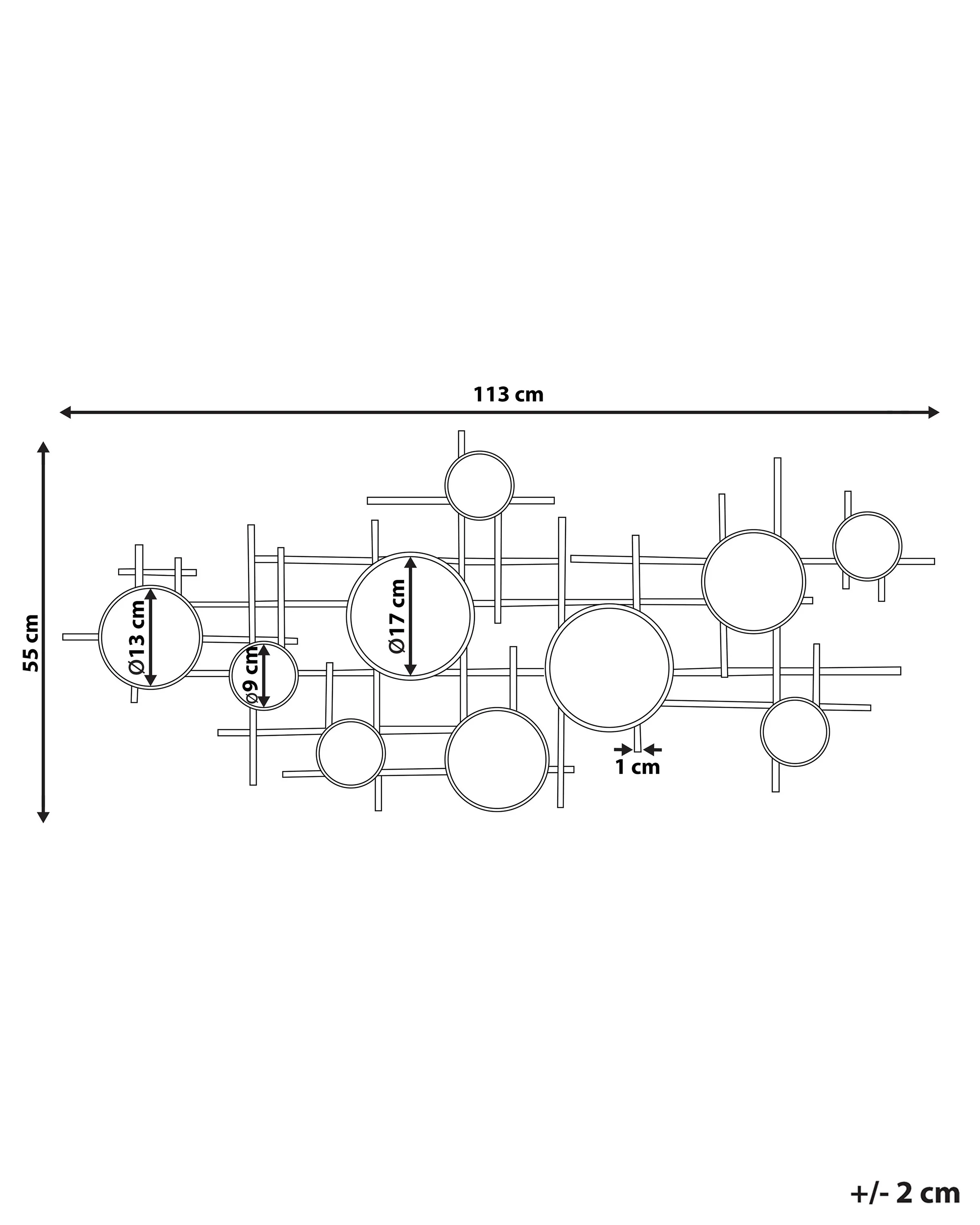 Wandspiegel IBOS 113 cm 55 cm Metaal Zwart
