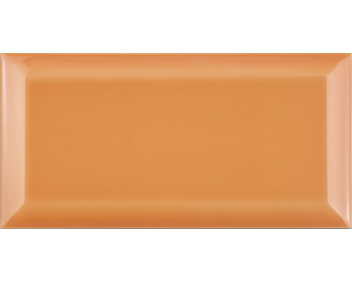 Metrotegel met afgeschuinde rand, Naranja glanzend, 10 x 20 cm