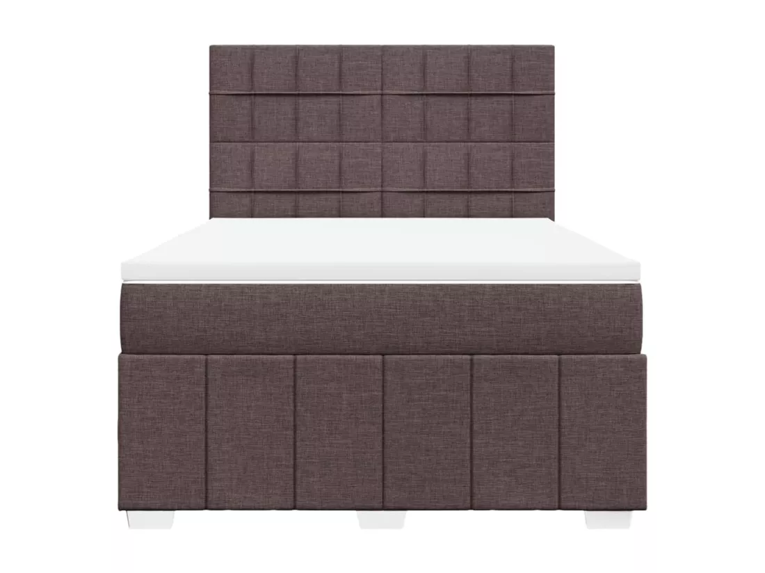 Sommier à lattes de lit avec matelas Marron foncé 140x190 cm