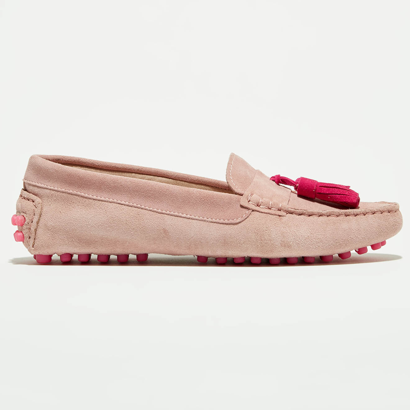 Flavio Création Mocassins en Velours de Cuir Malena rose clair/fuschia/rose