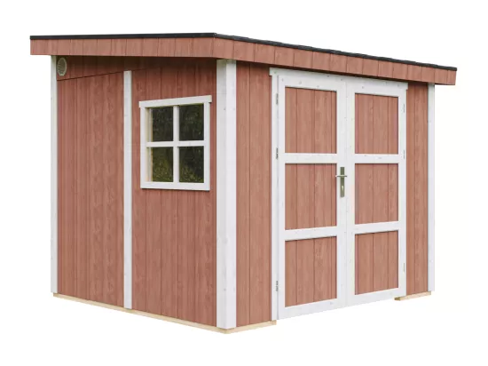 Abri de Jardin Qualité Premium 5,9 m² - H231x248x294 cm - Sans plancher e paroi latérale - Timbela M938B-REDWOOD RED