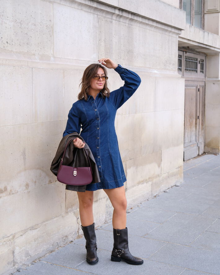 Neo Noir Hanne Denim Dress Dark blue