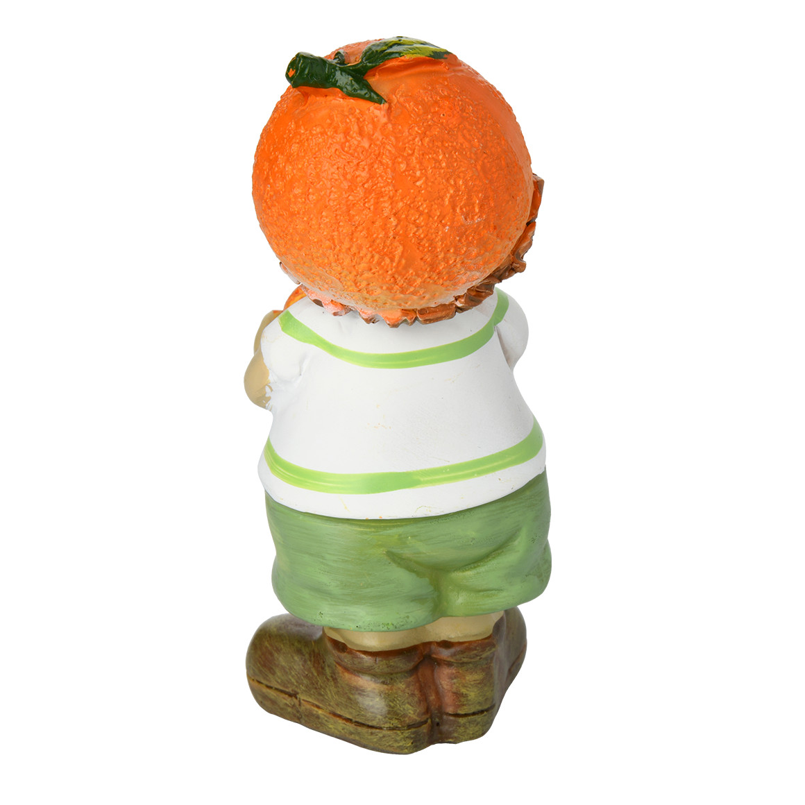 Deko-Figur Kind mit Orangen-Details weiss / orange / grün