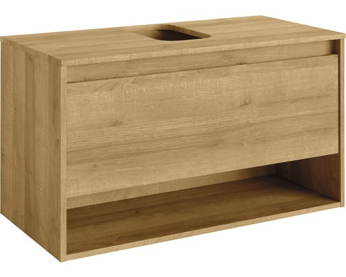 Wastafelmeubel FACKELMANN Natura BxHxD 93,5 x 52,5 x 45,5 cm Frontkleur eikenhoutdecor 79702