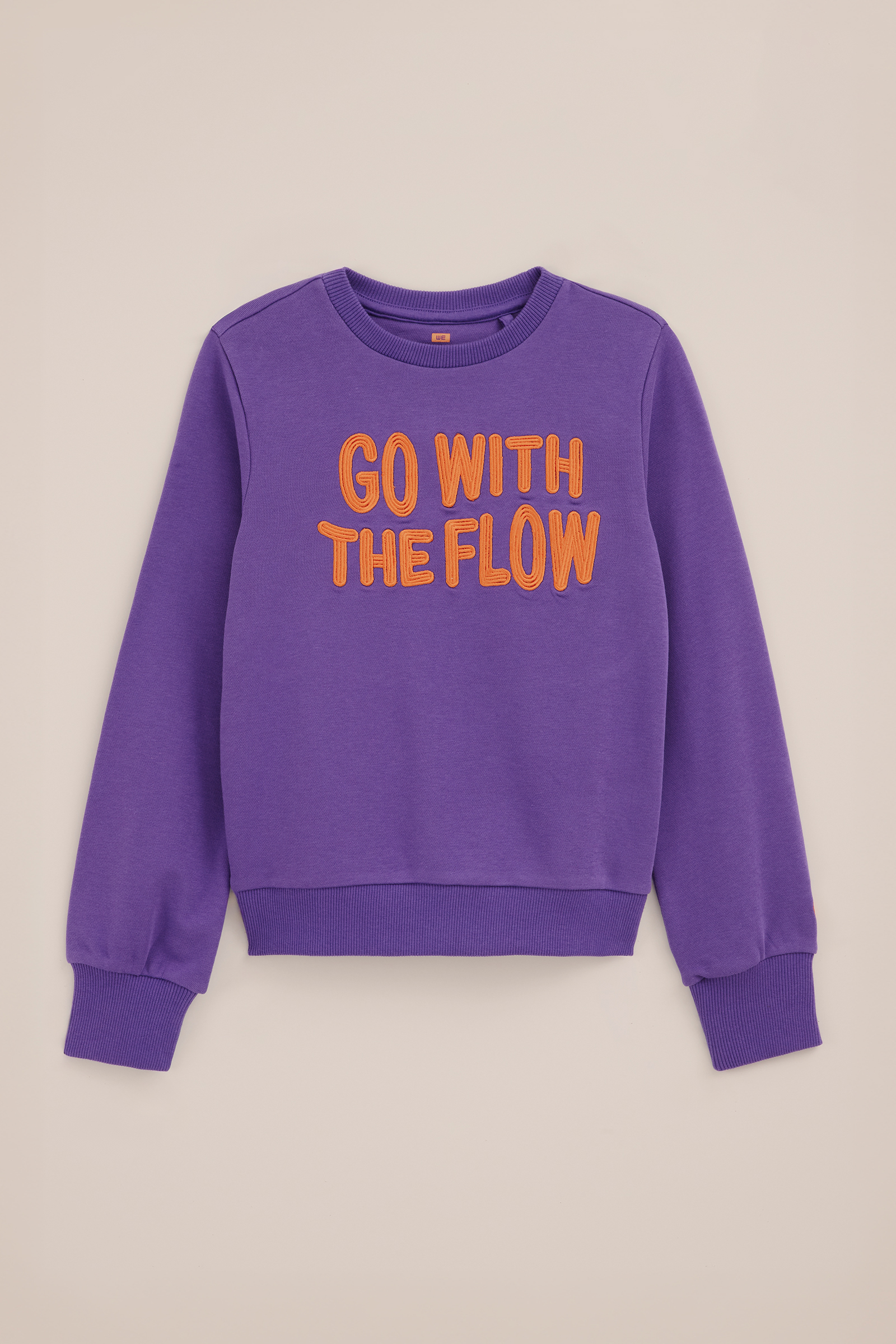 Meisjes sweater met embroidery WE Fashion Donkerpaars