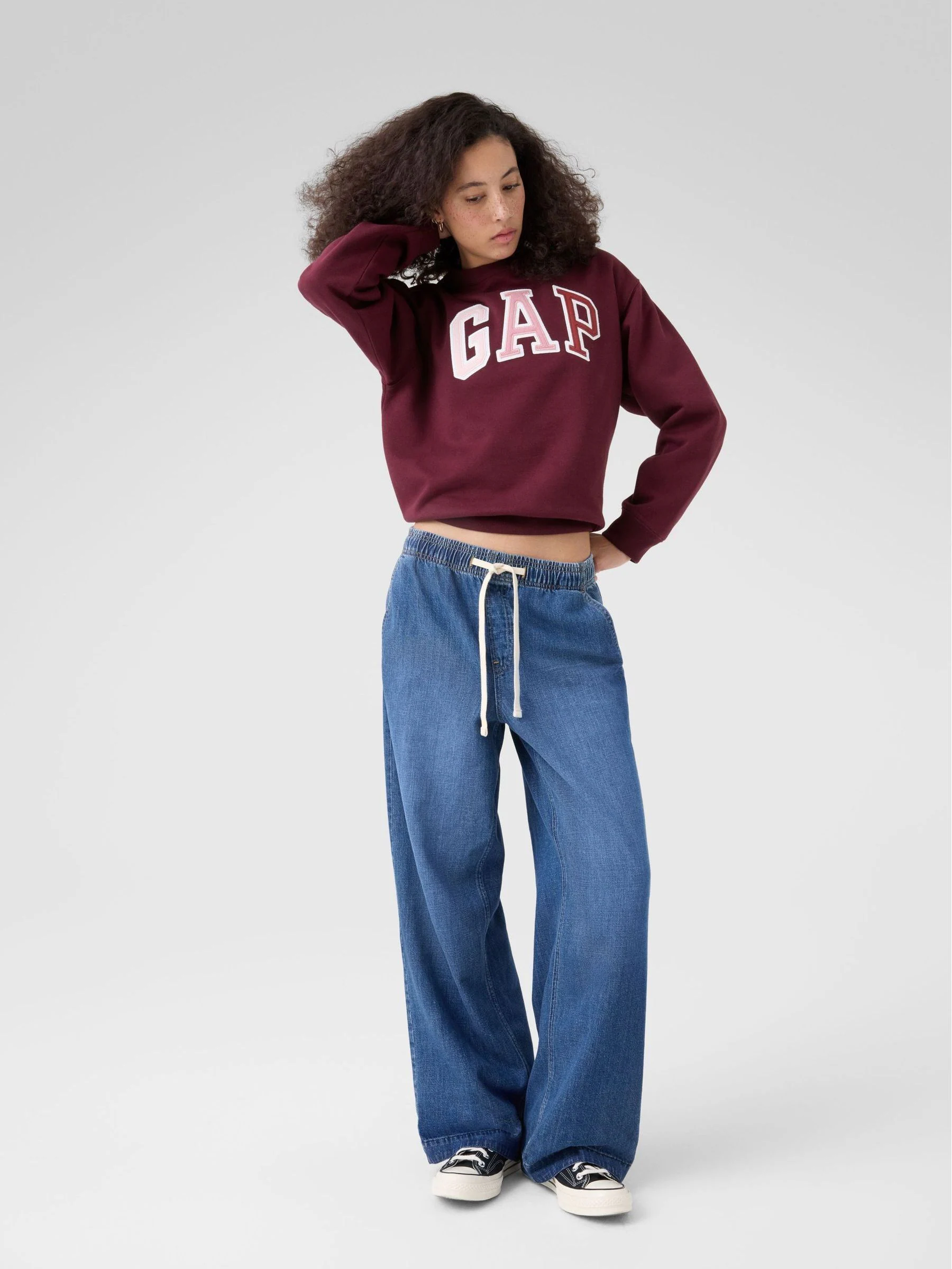 Rood - Gap - Relaxed sweatshirt met logo