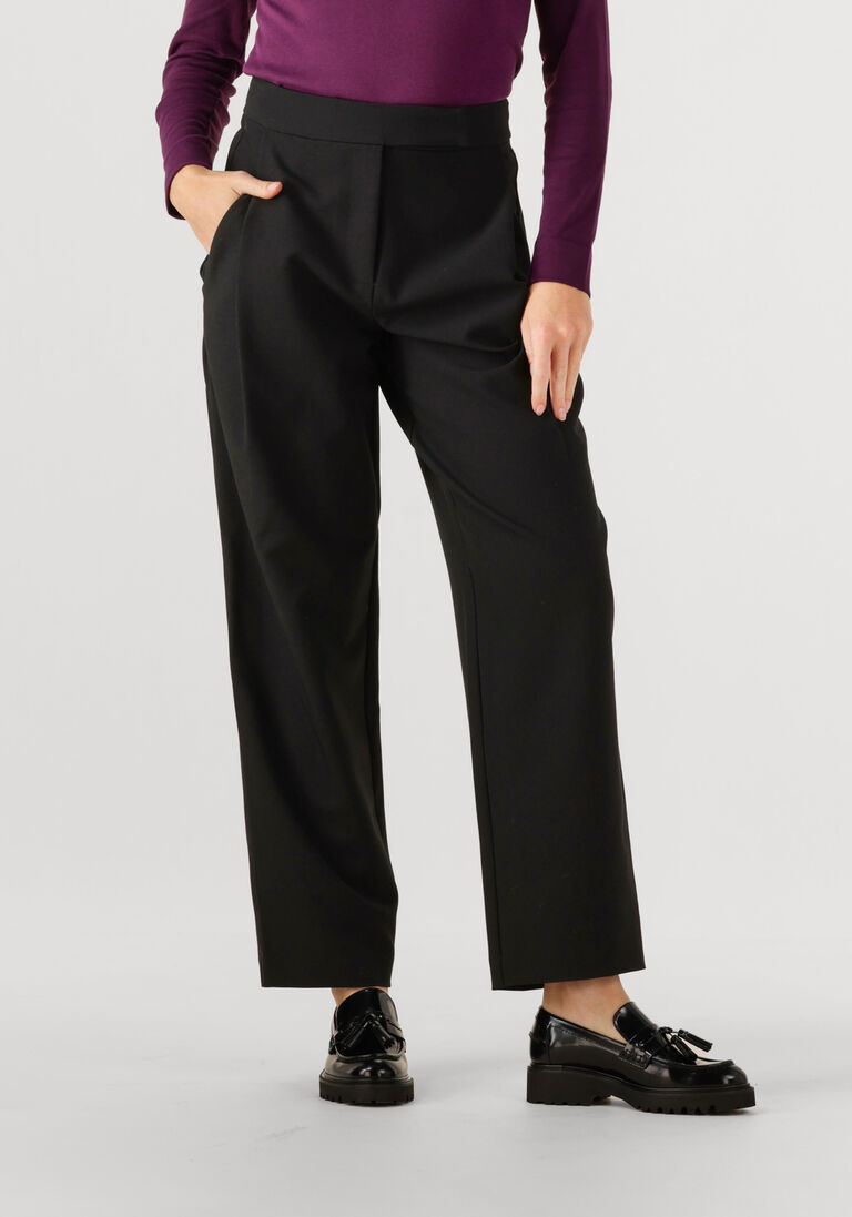 zwarte co'couture pantalon vola carrot pleat long pant