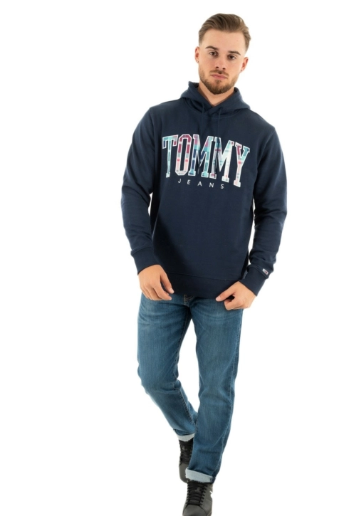 sweat tommy jeans reg tartan bleu
