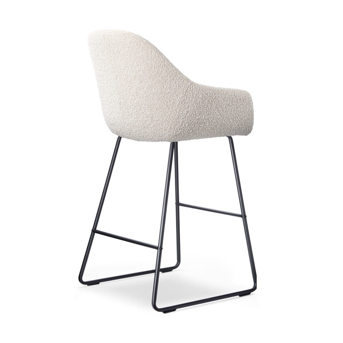 Barkruk Nino-Mae bouclé beige - zwart 65 cm set van 2