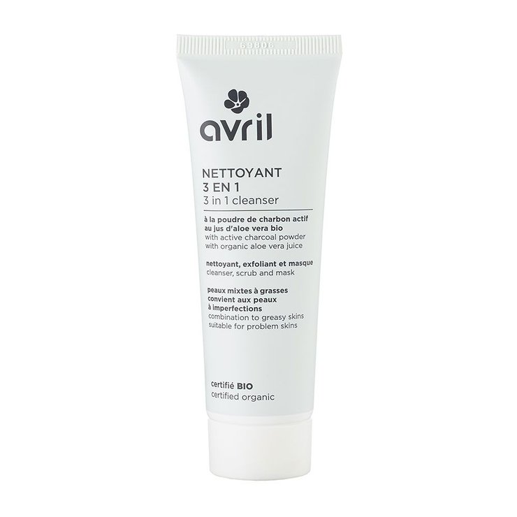 Nettoyant 3 en 1 a la poudre de charbon actif bio 50ml Peaux mixtes à grasses Avril