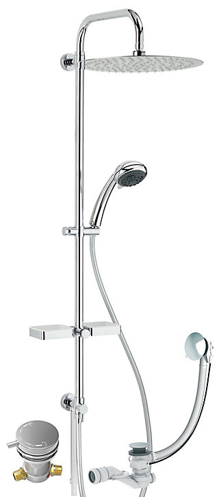 Baignoire Embleme Comododo solo 170 x 75 cm sans tablier + Colonne de douche Valentin