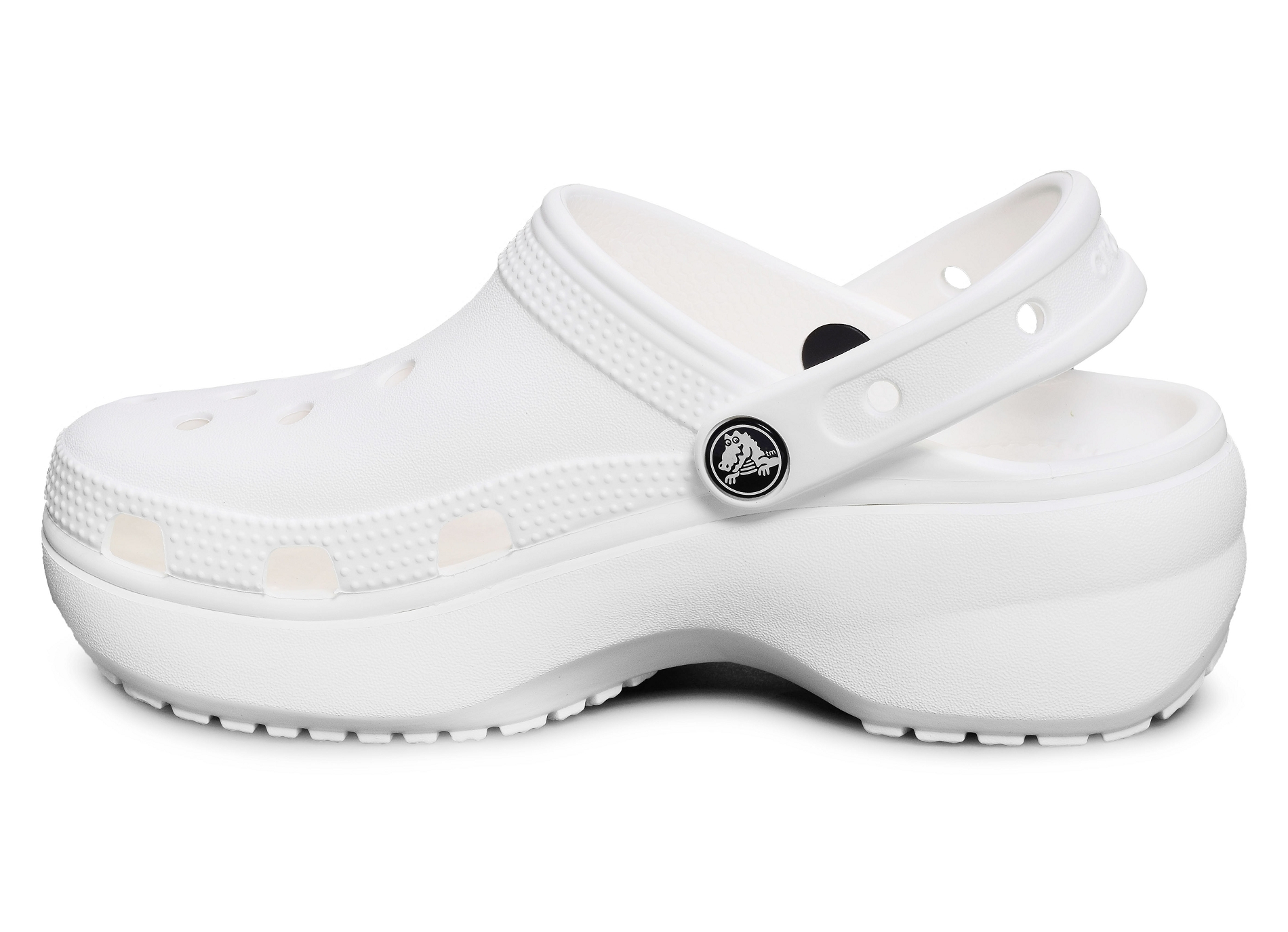 Classic platform clog blanc