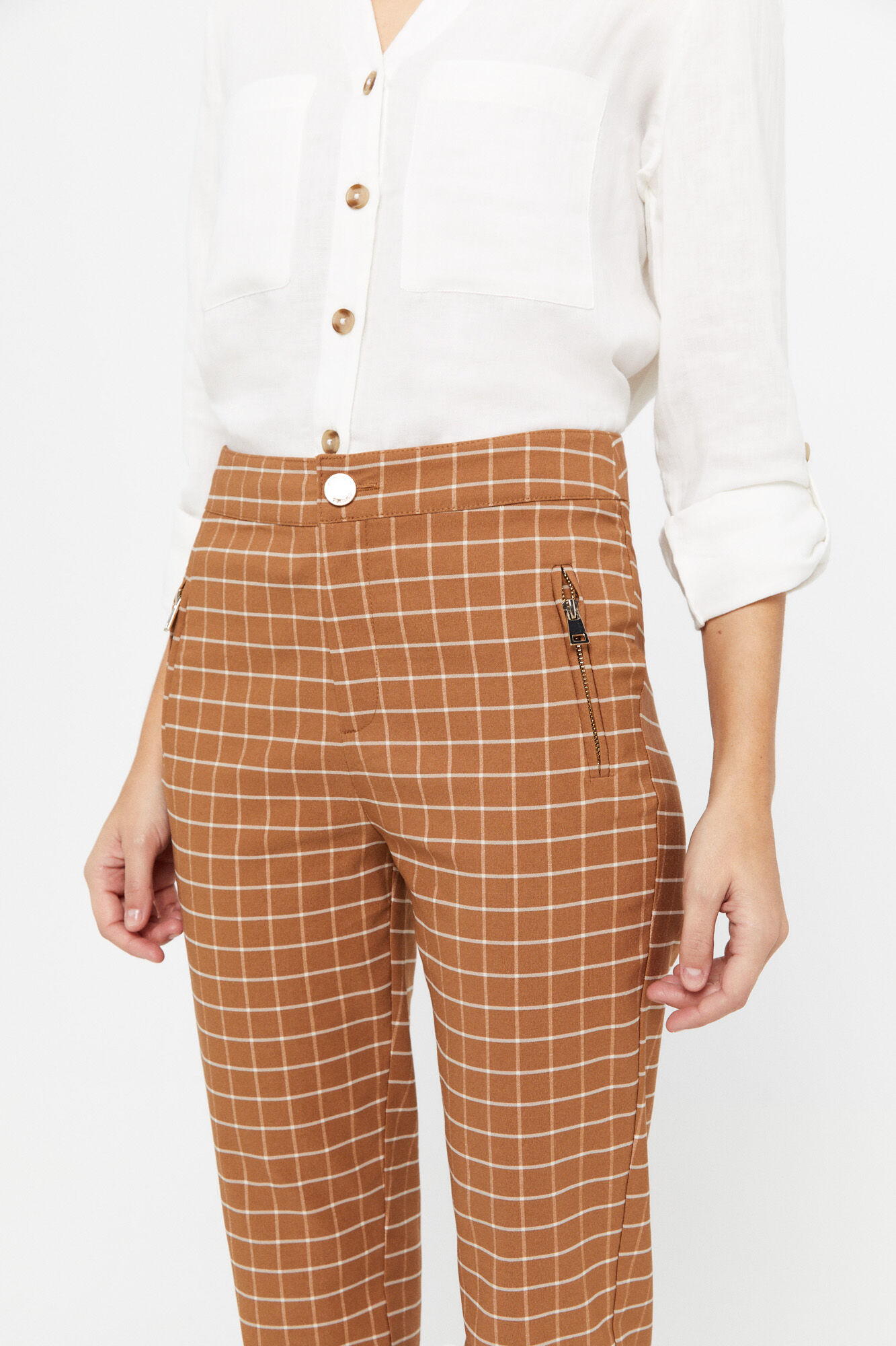 Calças skinny - Estampa branca