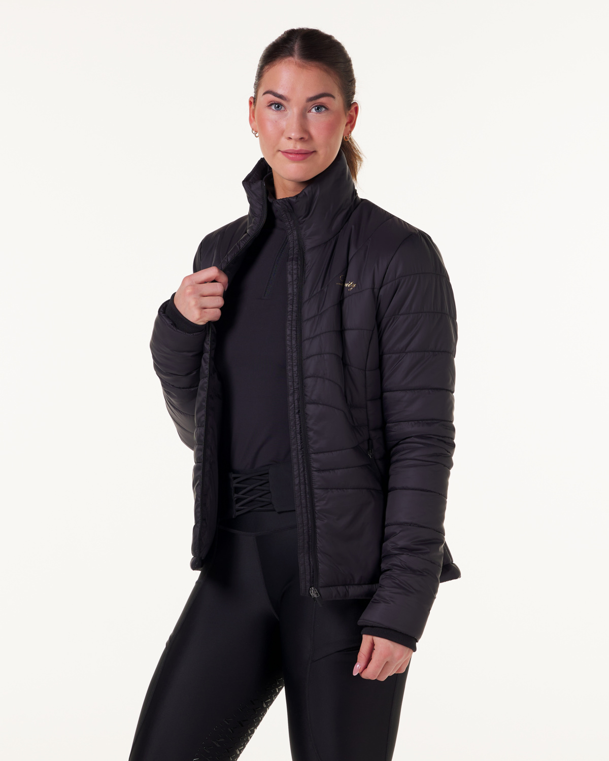 LEVITY Ella Quilted Riding Jacket Pitch Black