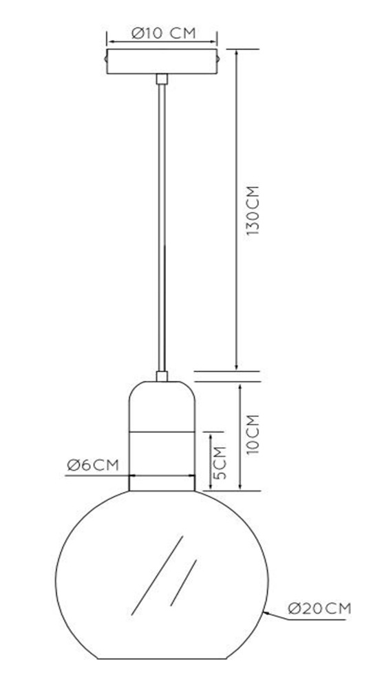 Lucide Julius hanglamp 20cm 1x E27 zwart