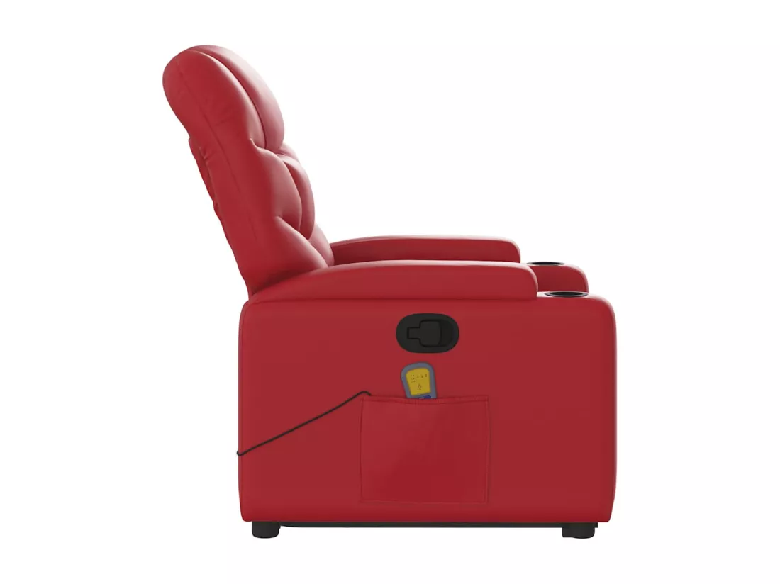 Fauteuil inclinable massant Rouge Similicuir