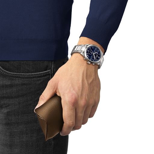 Tissot PR 100 Chronograph T150.417.11.041.00 Herreur, Steel/Blue, 40 mm