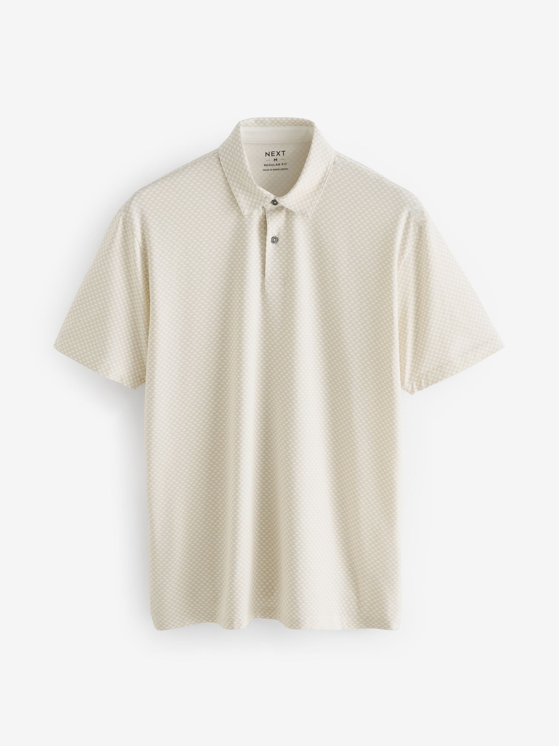 Wit/marineblauw/zwart met goudkleurige geometrische print - Set van 3 jersey poloshirts met korte mouwen