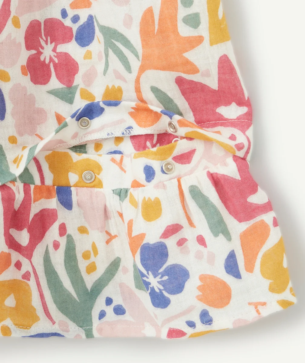 ROBE ÉVOLUTIVE EN GAZE DE COTON IMPRIMÉ MULTICOLORE