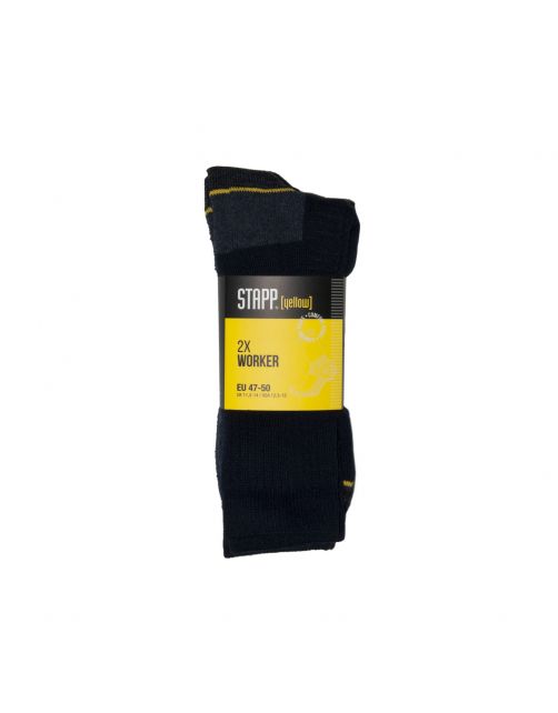 Stapp Yellow Herensok Worker Zwart - Sokken