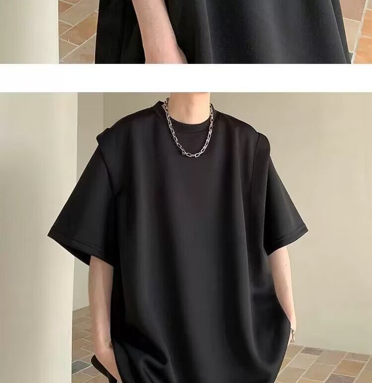 Capbrew - T-shirt met korte mouwen, ronde hals en effen oversized print