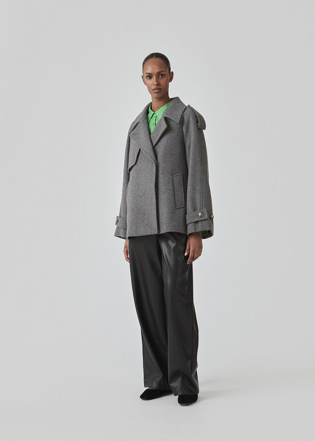 Modström EsmundMD Wool jacket Dark grey melange