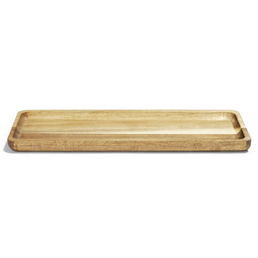 Plateau en bois d'acacia rectangulaire 14x36cm