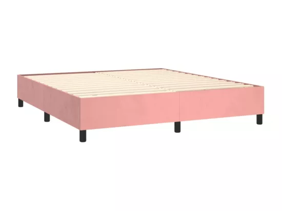 Sommier tapissier avec matelas et LED Rose 180x200 cm Velours