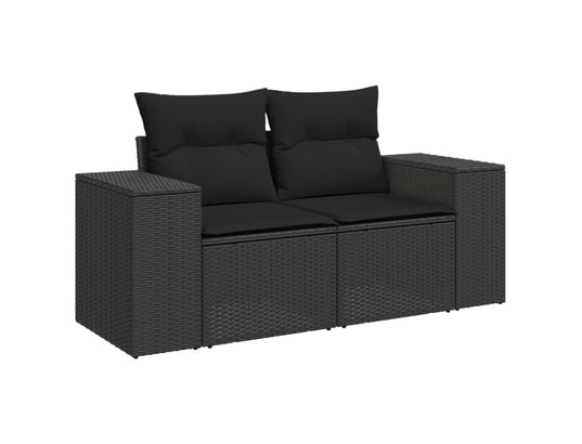 LES TENDANCES - Salon extérieur Salon de jardin-noir-6 places-62x62x69-450511