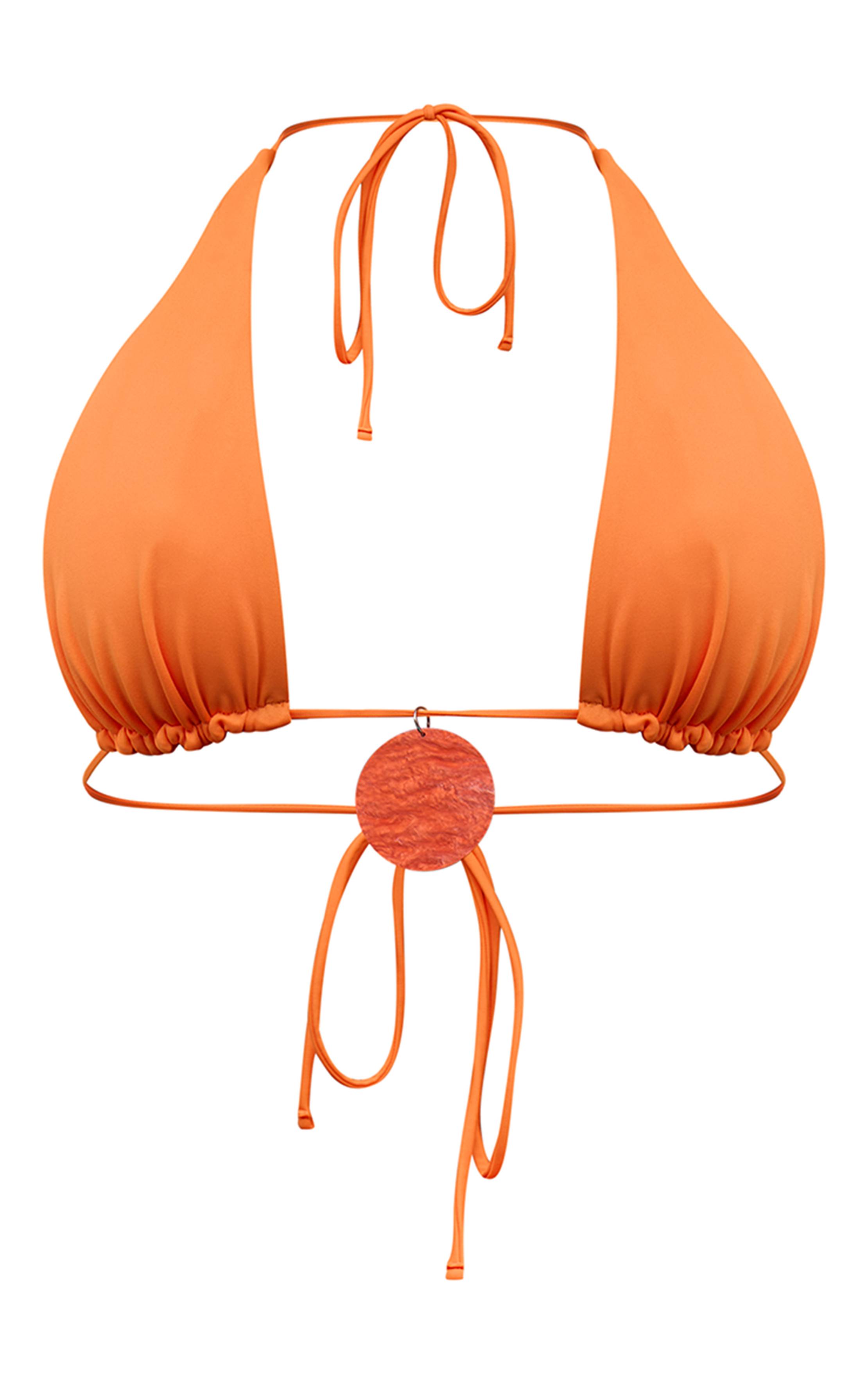 Orange Haut De Bikini Triangle Orné De Disques