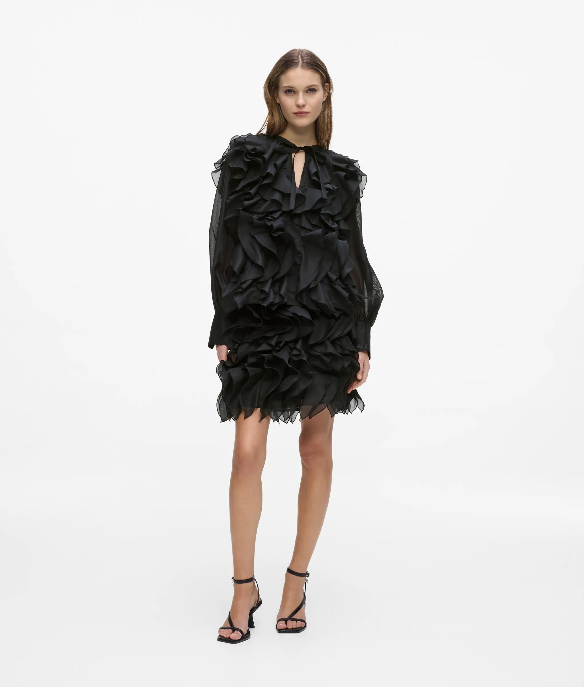 Organza blouse met ruches