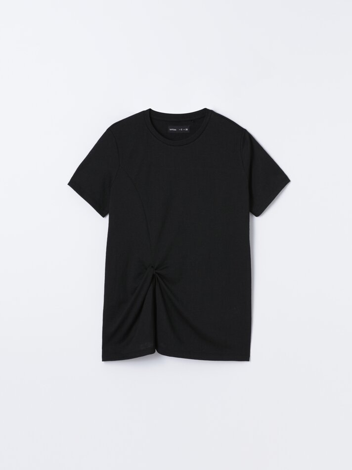 Camiseta texturizada de manga curta - Preta