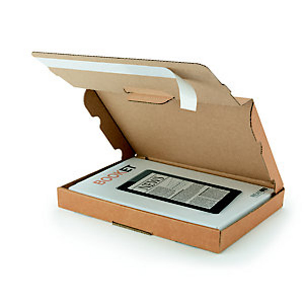 Boîte postale extra-plate fermeture adhésive en carton simple cannelure brun - L. Int. 22,5 x l.15 x H.2,5 cm - Lot de 50