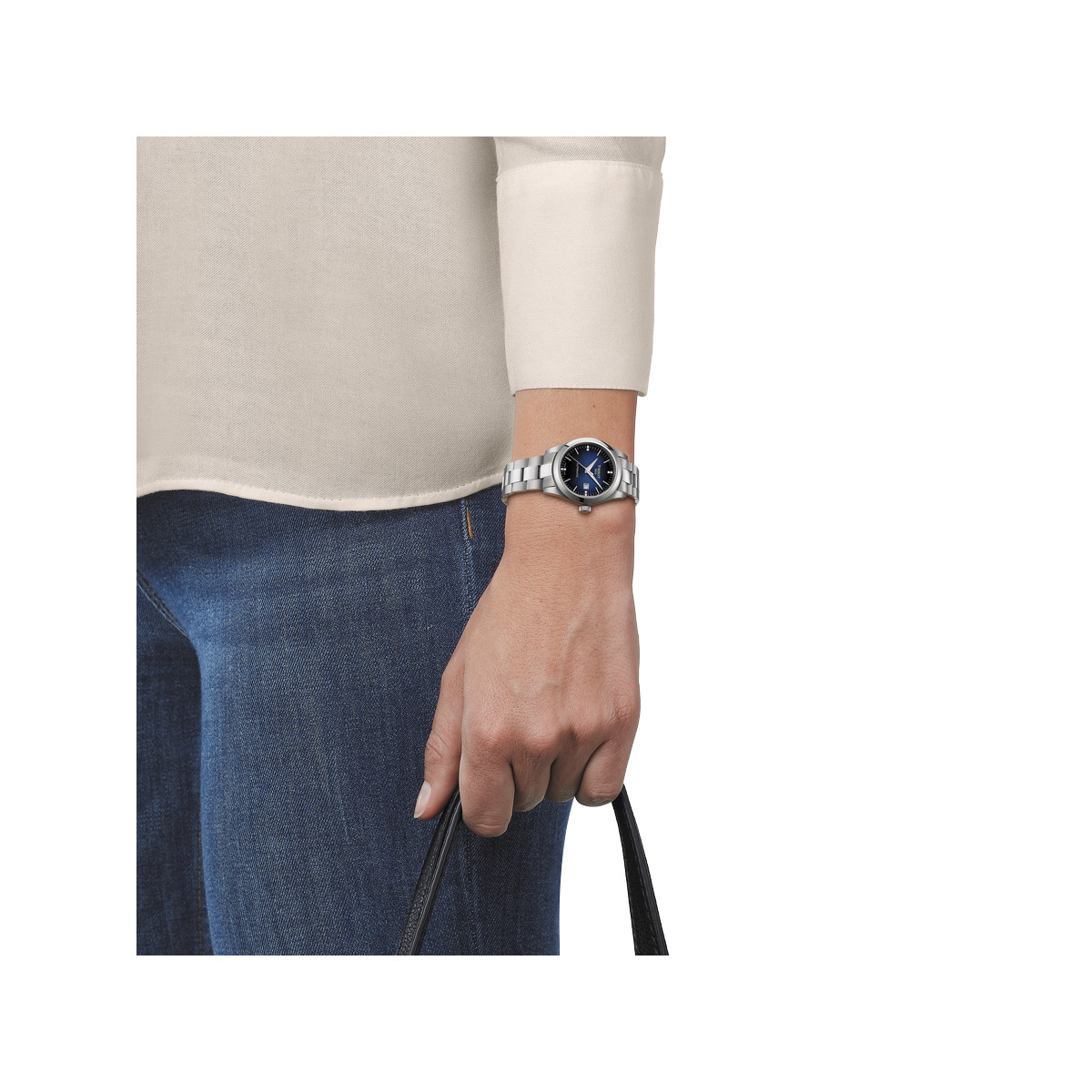 Montre Tissot femme acier cuir bleu