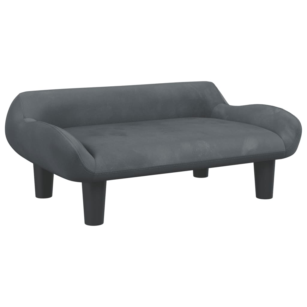 Cama para cães vidaXL em veludo cinza escuro, 70x40x24 cm