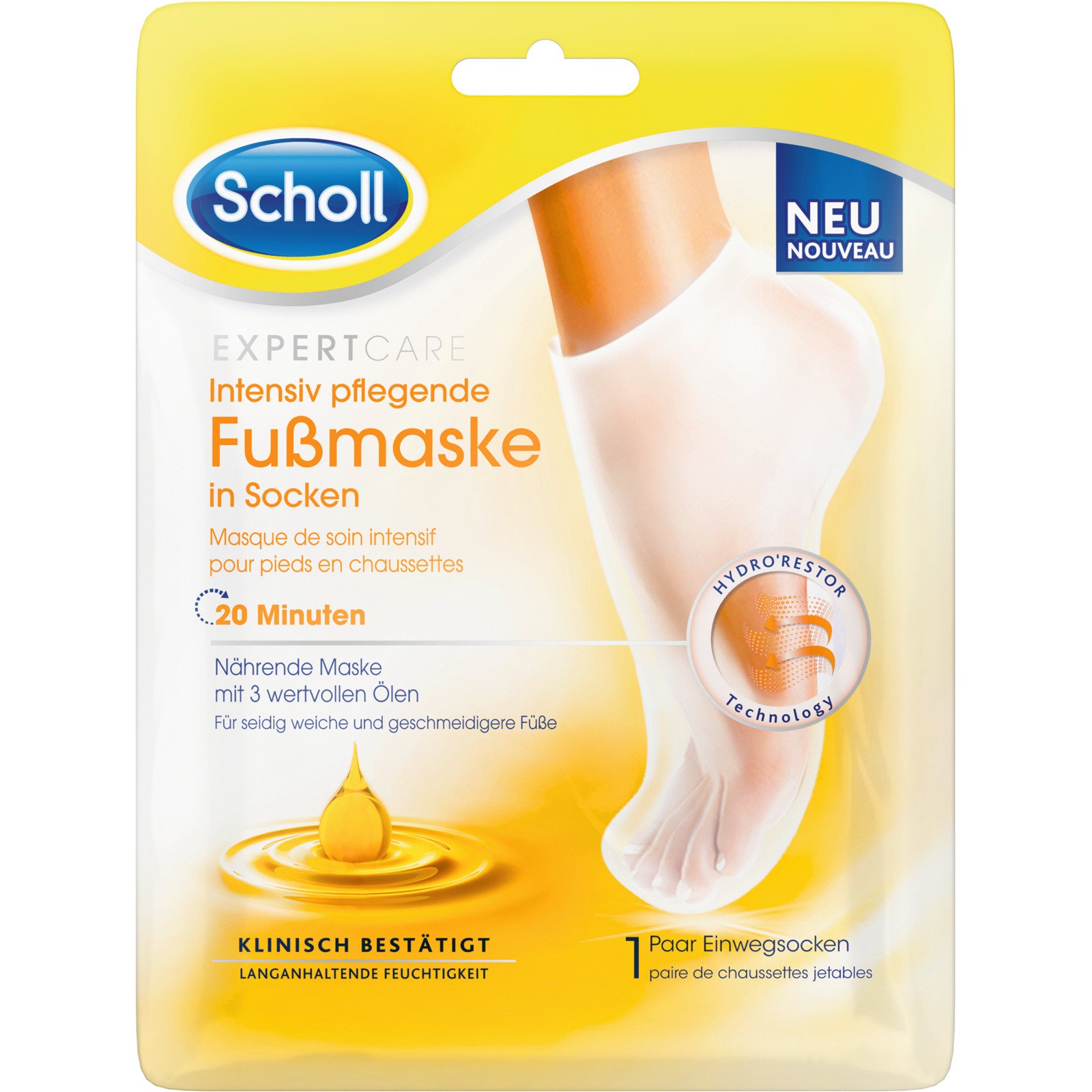 Scholl Fussmaske intensiv pflegend mit 3 wertvollen Ölen 1 Paar