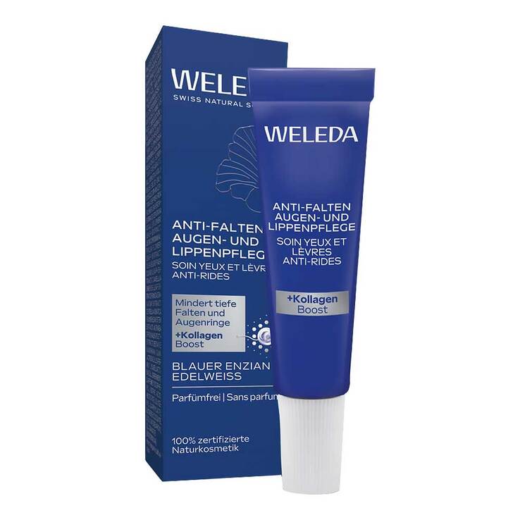 Weleda Anti-Falten Augen- & Lippenpflege blauer Enzian & Edelweiss, 10 ml