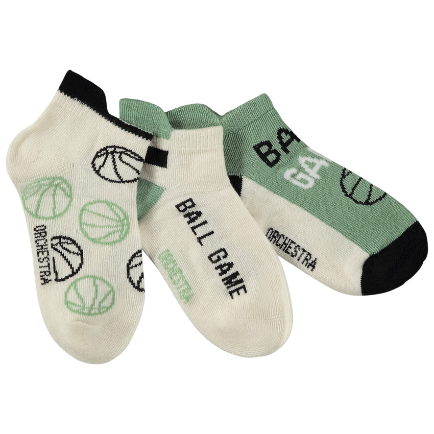 Lot de 3 paires de chaussettes courtes Basket pour garçon