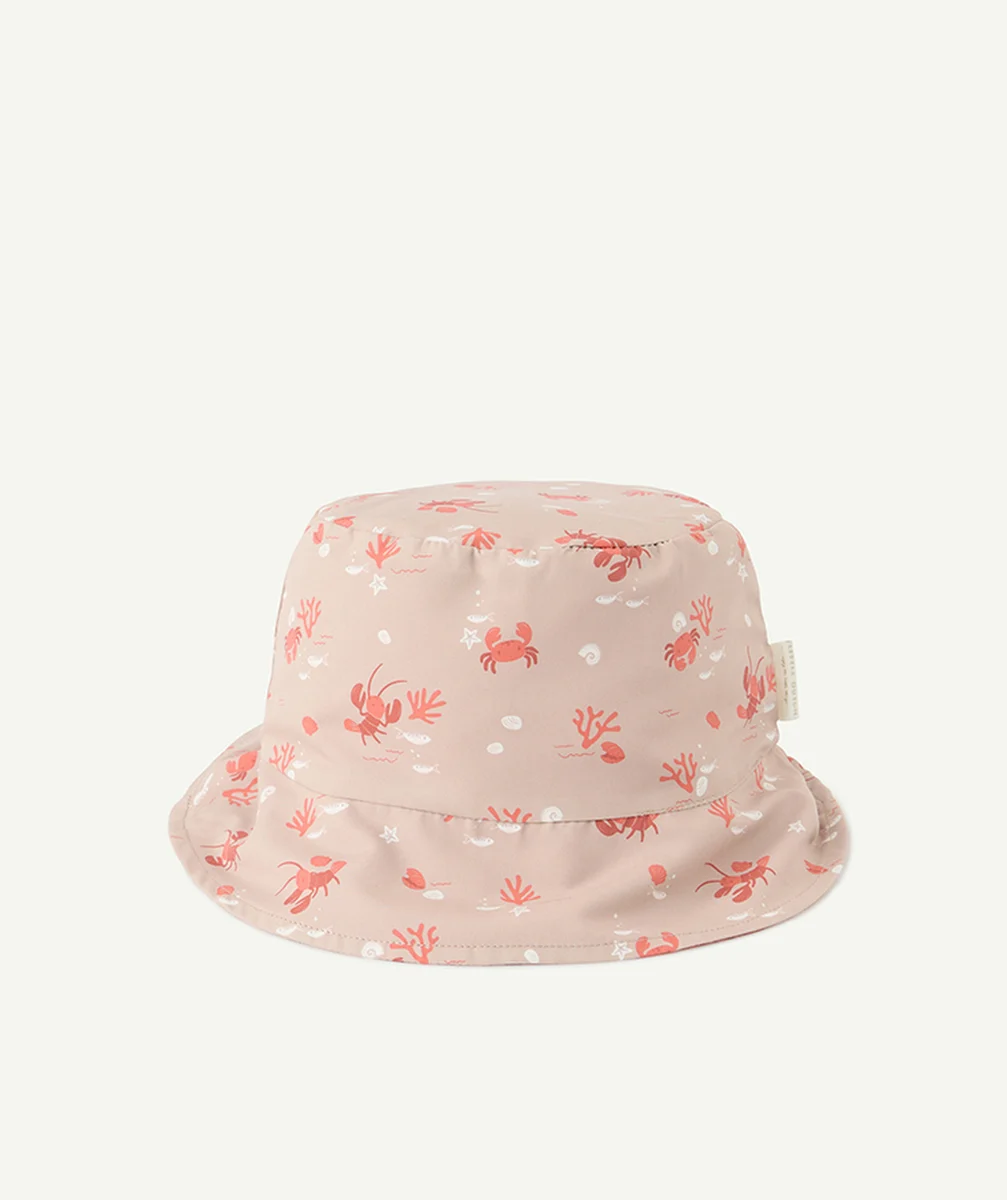 LITTLE DUTCHchapeau réversible bébé garçon orange et beige avec imprimé