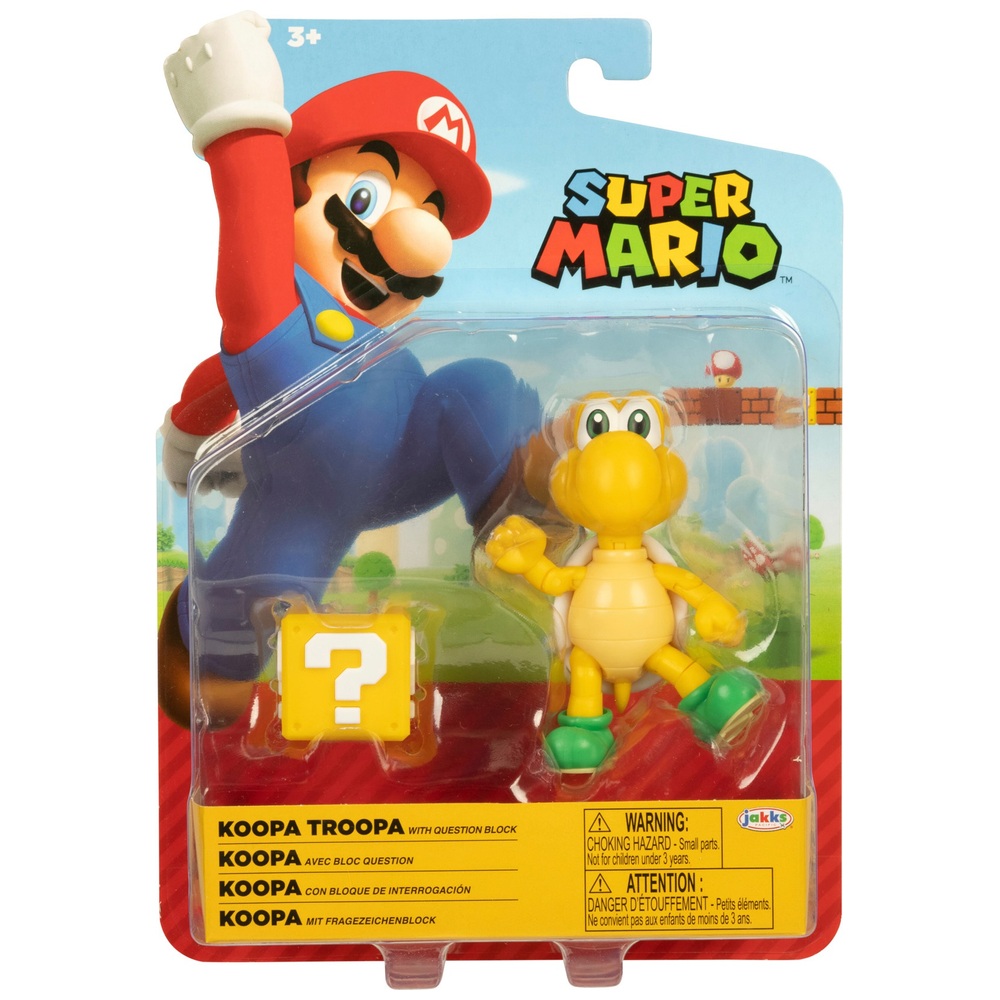 Nintendo Super Mario 10 cm grüner Koopa Troopa mit Fragezeichenblock